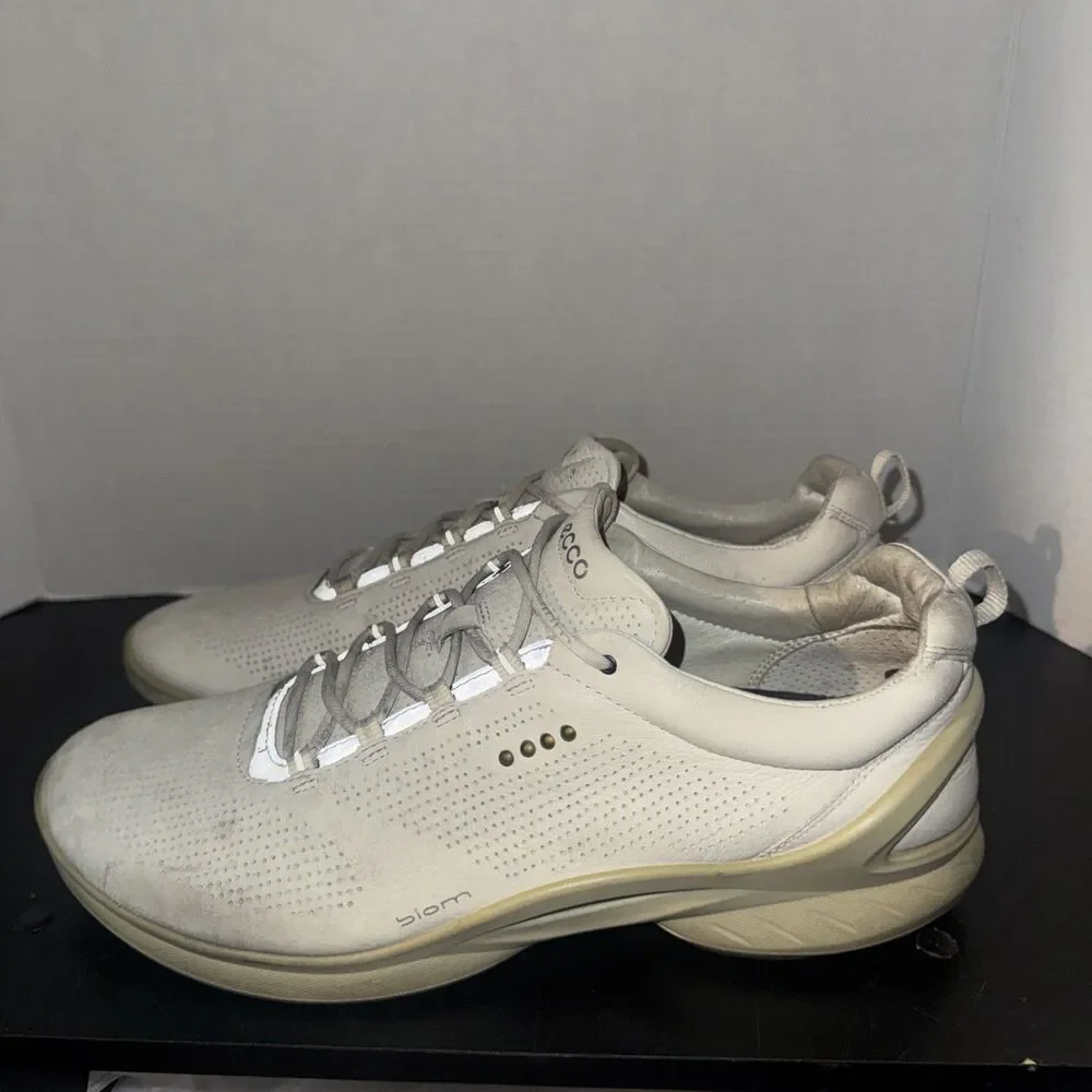 Ecco Biom Fjuel Gray Silver Leather Lace Up Sneakers Shoes -  12 Men's 46